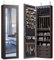 COSTWAY Armoire à Bijoux Murale avec Miroir, Inclus 5 Lumières LED, Emplacement pour Boucles d'Oreiller,Bracelets,Bag etc. Installable sur Mur ou Porte, 36,5 x 11,5 x 120 cm (Marron)
