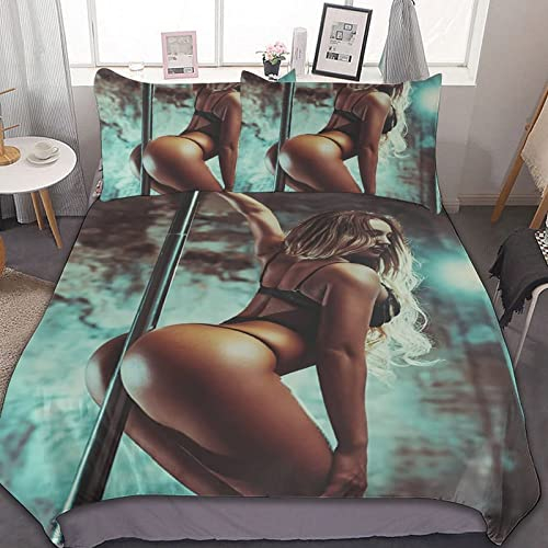 YZSQC Bettbezug-Set,Sexy Schönheit Bedruckt Bettbezug Mit 2 Kissenbezügen,Mikrofaser Mit Reißverschluss Bettbezug Kinder Bettwäsche Set(135 X 200 cm)