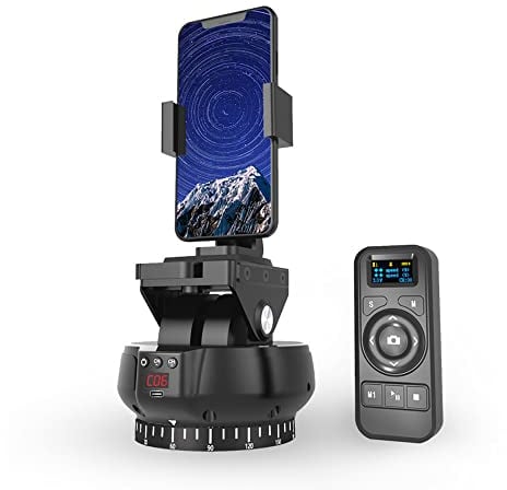 Mcoplus YT-1200 360-Grad-Drehung Intelligenter Ferngesteuerter Schwenk-Neigekopf, drahtloser automatischer motorisierter drehbarer Panoramakopf für Kameras/Smartphones (begrenztes Gewicht unter 1 kg)