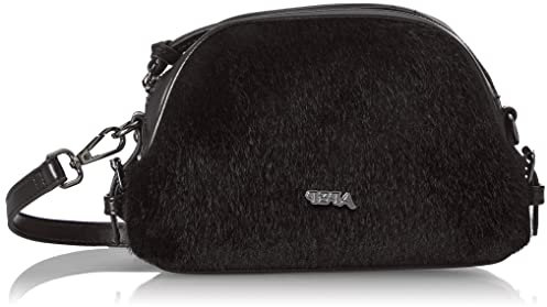 IZIA Damen Tasche mit Kunstfell, Schwarz