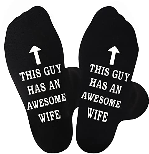 Jeasona To Husband Calf Socks Cotton Husband Gifts from Wife Birthday Funny Christmas Anniversary Valentine Gifts for Him Wedding Day