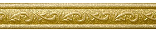 popyes Bordure Cadre Autocollant Décoratif pour Peinture Diamant Cadre en Mousse PE Autocollante Motif 3D Plinthe Autocollante Bordure Murale Adhesive pour Peinture, Photos, Miroir 2,3 m (Or)