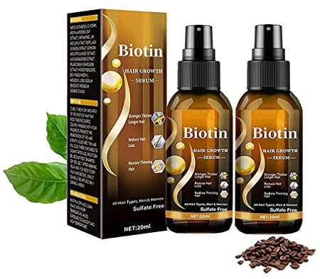 Re'awaken Hair&Beard Serum Spray, Bartwuchsförderndes Serum, Haarwachstum Serum, Anti-Haarausfall Haarserum, Biotin-Öl für Haar- und Bartwuchs, Haarausfall und Haar-Behandlung (2PCS)