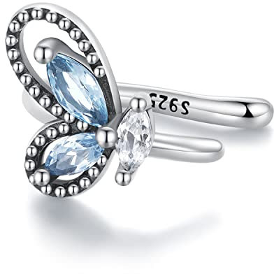GemKing SCE1544 Butterfly Ear Cuffs S925 Sterling Silver Earring