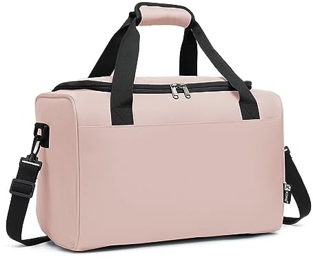 KONO Reisetasche für Damen und Herren Klein Handgepäck 40x20x25 Handgepäck Tasche für Flugzeug Reisegepäck Gepäck Weekender mit Schultergurt (Rosa)