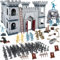 Mostop Ancient Military Soldier Set, 354 PCS Medieval Army Men Pirate Castle Model Assembly Toy for Kids Birthday, DIY Castle Building Set Warrior Figures Medieval Wars Big Military Castle Playset Toy