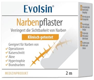 Evolsin® pansement silicone cicatrice transparent - réduit visiblement les cicatrices - idéal après une césarienne ou une opération (200 cm)