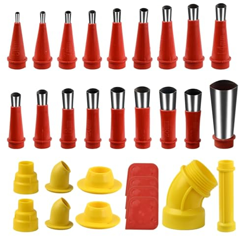32 Stück Einteiliger Dichtmittel, Edelstahl Düse Silikon, Wiederverwendbare Edelstahl Dichtungsdüse Applikator, Dichtmittel Finishing Werkzeug, Silikon Spitzen für Küchen Badezimmer (32)