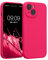 kwmobile Case Compatible with Apple iPhone 15 Case - Slim TPU Silicone Phone Cover - Soft Touch Finish - Neon Pink
