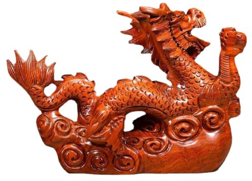 BESPORTBLE Hölzerner Drache Chinesischer Tierkreiszeichenfiguren Drache Statuen Geformte Chinesischer Drache Handwerk Drachenstatue Jahr des Drachen Statue Tierstatue Hölze Drachenfiguren 2024