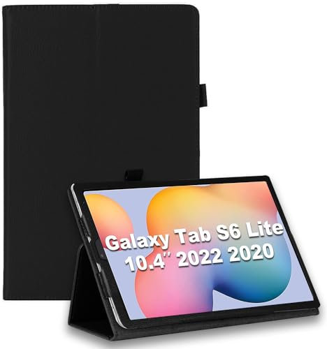 Samsung Galaxy Tab S6 Flip Case - PU Leather Multi-Angle Stand Cover with Pencil Holder (Black, 10.4)