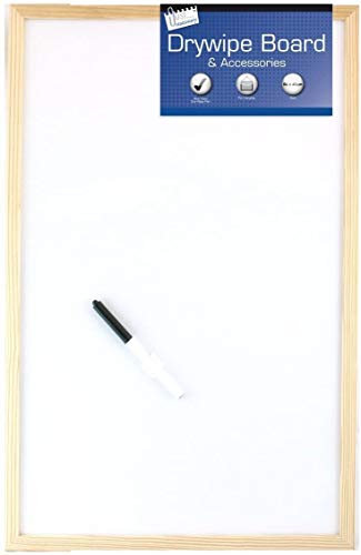 800mm X 600mm Dry Wipe Board Whiteboard with Pine Frame To-Do List Whiteboard Dry Erase Board for Office School Home - Vertically & Horizontally Wall Mount Notice Board Includes Marker & Hanging Hooks