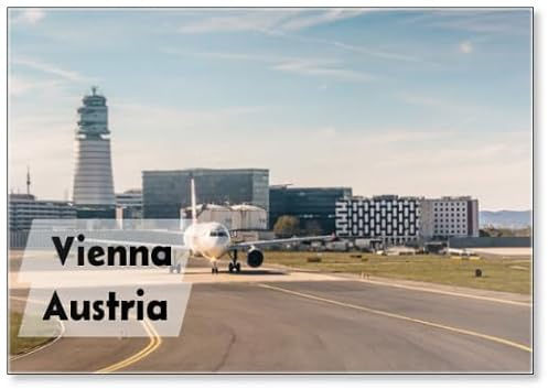 Kühlschrankmagnet, Österreich: Austrian Airlines Flugzeug auf der Landebahn