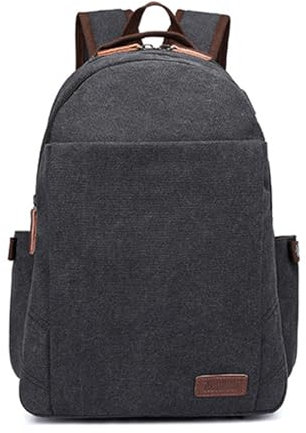 XINYASEEVintage Canvas Rucksack,Laptop-Rucksack aus Segeltuch,College Rucksack,Leichtgewicht Casual,Schule, Reisen, für Damen und Herren, (schwarz)