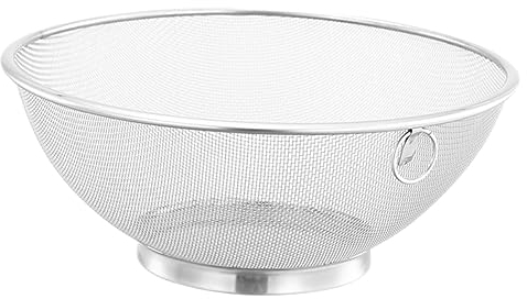 Mikinona Cesta De Drenaje De Acero Inoxidable 24cm Colador De Malla Fina Colador Para Lavar Arroz Utensilio Para Enjuagar Adecuado Para Preparación De Alimentos