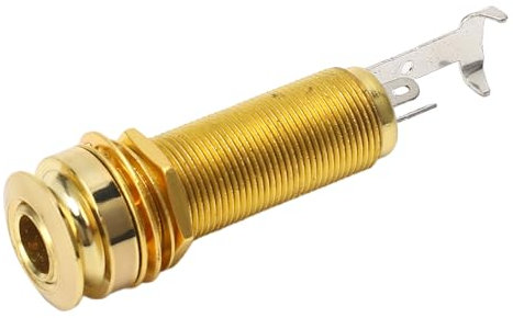 Alomejor Metal E-Gitarre Bass Jack Verbesserte Ausgangs Effizienz mit Easy Plug and Play für die Meisten E-Gitarren und Bässe (Gold)