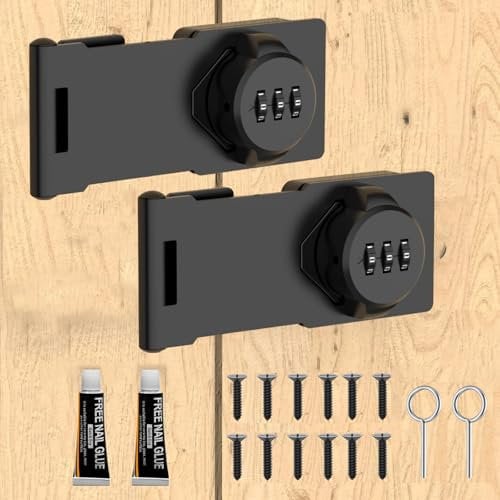 MHMondawn 3-Stelliges Zahlenschloss,überfalle, schloss für schranktüren möbel, überfalle mit zahlenschloss,4 Zoll Zahlenschloss,Schrank Schloss für Kleine Türen, kommode schloss (2)