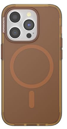 PopSockets iPhone 15 Pro Case Compatible with MagSafe, Phone Case for iPhone 15 Pro, Wireless Charging Compatible, Case Only - Amber