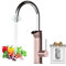 Briwellna Instant Hot Water Tap 3200W with Digital Display, 360 Degree Rotate Electric Faucet with Tap Aerator Spray Head for Kitchens, Warm Water at 20-55℃ (Rose Gold)