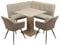 HTI living Sitzgruppe Taupe/Cord Joschka Esstisch Eckbank und Esszimmerstühle in Cord