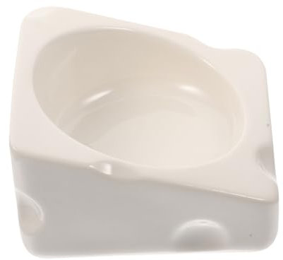 BELLIFFY Chinchilla Bowl Ceramic Bunny Feeder Simple Design for Practical Hamster Feeding