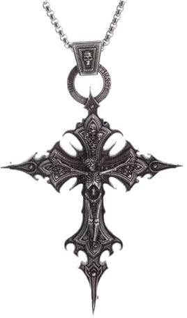 GlamRays Vintage Gothische Kreuz Schädel Anhänger Halskette für Frauen Punk Halloween Goth Schmuck Geschenk für Frauen