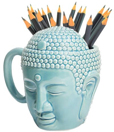 Taza de Buda con cabeza de Buda, taza de café Buda | Decoración Zen Home y taza de agua de la suerte, taza de café creativa de 450 ml y accesorios