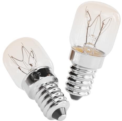 greate 2X E14 Oven Light Bulb 25W 300 Degrees Heat Resistant - Oven Bulbs 25W 300C for Salt Crystal lamp, Microwave, Lava lamp and More - 175 lumens & 2700K Warm White