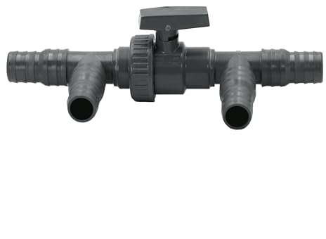 HAF® Soupape solaire 3 voies / vanne à 3 voies avec robinet d'arrêt I Kit de dérivation 2 pièces avec embouts de tuyau de 32 mm et 38 mm pour connecter tout chauffage de piscine, pompe à chaleur, vis