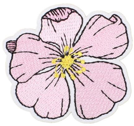 ohodhmnu Aufnäher mit Cartoon-Bus, bestickt, Blumen, zum Aufbügeln, bestickt, Reparaturflicken