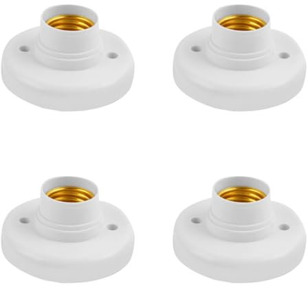 Starnearby Douille Ampoule a Visser Plafond, Douille Plafond Ampoule E27, AC 220-240V, Support Douilles Ampoules LED, Base Plafonnier E27, Base de Lampe pour Lampe Murale, Lampes Ventilateurs (4PCS)
