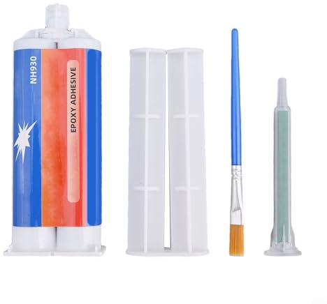 50ml Fishing Rod Repair Set with Plus Glue Elite Transparency Ab for Brush Building Epoxy Sea Includes Fixing Pole Rod Push Rod (BLACK)