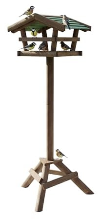 Relaxdays Vogelfutterhaus mit Ständer, Wildvögel füttern, Garten & Terrasse, freistehend,Vogelhaus, Tannenholz, Farbwahl | Garten & Terrasse, freistehendes Vogelhaus, Tannenholz