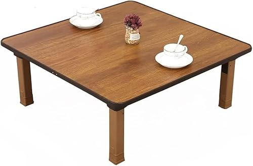 Klappbarer Teetisch im japanischen Stil, quadratisch, 80 x 80 cm, Ess- und Arbeitstisch, platzsparend, tragbares Design für Wohnzimmer, Heimbüro, moderne Ästhetik