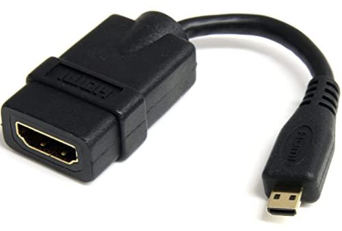StarTech.com Adaptateur Micro HDMI vers HDMI - 4K 30Hz - Câble/Dongle Convertisseur Micro HDMI Type-D Haute Vitesse vers HDMI 1.4 - Résistant - Écrans, TV & Affichages Ultra HD HDMI - M/F (HDADFM5IN)