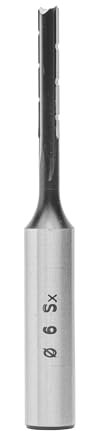 ENT 25501 Langlochfräsbohrer WS, Schaft (S) 13 mm, Ø 6 mm, Nutzlänge (NL) 50 mm, GL 105 mm, linksdrehend, gerade Ausführung