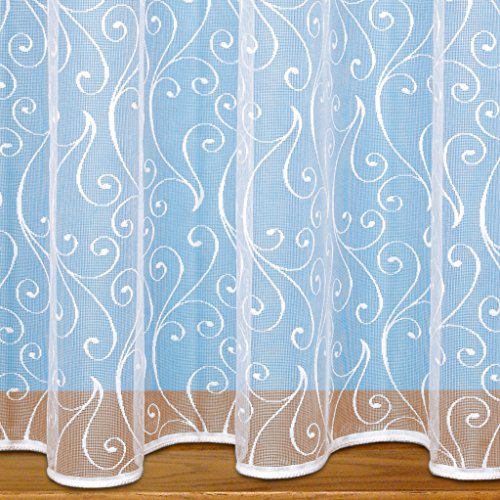 John Aird Scroll Design Net Curtain - Sold By The Metre - (Drop: 81 (206cm))