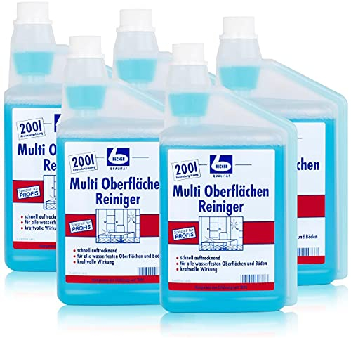 Dr. Becher Multi Oberflächen Reiniger 1 Liter - kraftvolle Wirkung (5er Pack)