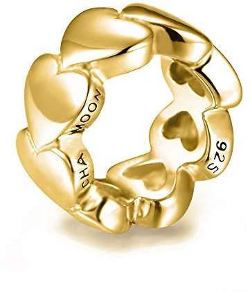 CHAMOON Charm-Anhänger Awesome Hearts Herzen Silber 18 Karat Vergoldet 31005