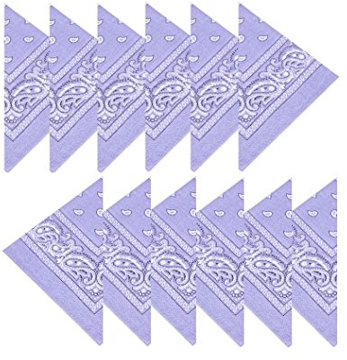 Boolavard 1, 6, 9 oder 12 Stück Cowboy Bandanas Bandana mit original Paisley Muster,12er pack,Flieder