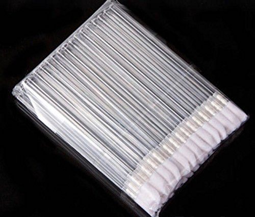 Microfaser Fusselfrei Reinigungsstäbchen Lippenpinsel Microblading Wimpern (Transparent 50 Stück)