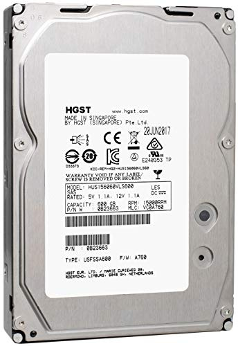 HGST Ultrastar 15K600 HUS1560VLS600 - 0B23663 - 600 GB 15.000 U/min SAS 6 Gbit/s 64 MB Cache - 3,5 Zoll LFF - zertifiziert generalüberholt)