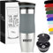 Milu Thermobecher 450ml mit Gravur - als Geschenk-Idee Ostern, Vatertag, Muttertag, Weihnachten, Einschulung, Liebesgeschenk, Geburtstag, Frauen und Männer Mama Papa Kinder (Grau + Gravur)