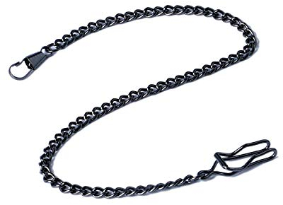 Boilly Herren Taschenuhrkette Vintage Metalllegierung Kette Zubehör für Ihre Taschenuhr (schwarz)