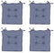 RACE LEAF Stuhlauflagen,Küche Esszimmerstuhlkissen,Quadratische Baumwoll-Stuhlauflagen mit Riemen für Zuhause,Büro,Auto (4er Pack, Hellgrau)