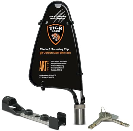 TiGr Blue Mini Bike Lock with Mount: Strong and Lightweight Flexible U Lock for Any Bicycle Electric Bike Scooter or Other Security Needs…