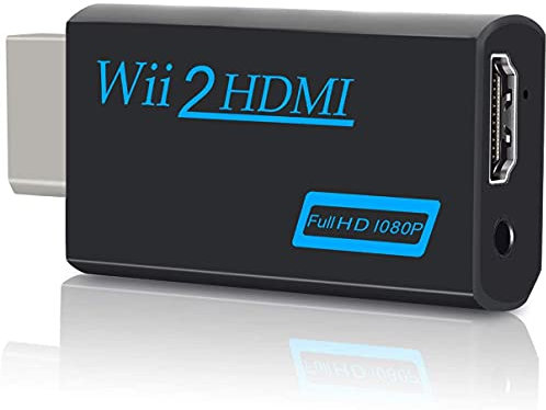YYANG Wii to HDMI Converter, Wii to HDMI Adapter, Wii Game Console to HDMI Connector 720P 1080P 60hz Video & 3.5mm Audio Output - Supports All Wii Display Modes - Black