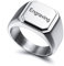 MunkiMix Gravierbarer Brief Signet Edelstahl Ringe mit Fett Initial Monogramm Stil Brief Text Namen Ring für Männer Frauen Paare Schmuck Geschenk (Silver 70)