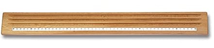 Perlensortierbrett, aus Holz, mit drei Rillen und einer Maßanzeige von 25-0 - 25 cm