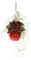 Ingrocart Weihnachtskugel aus Samt 10 cm - Farbe Creme/Rot